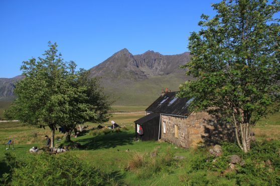 The team then assisted in the collection of the couple’s camping gear from Shenavall bothy. (pictured)