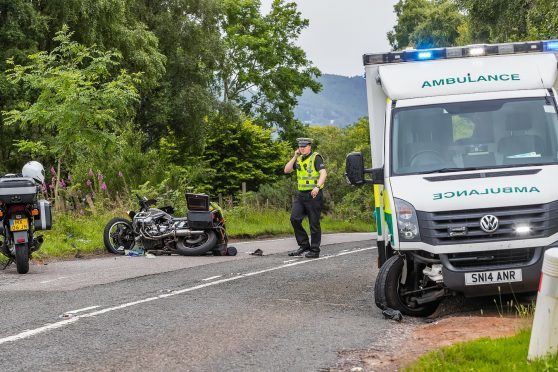 The scene on the A82