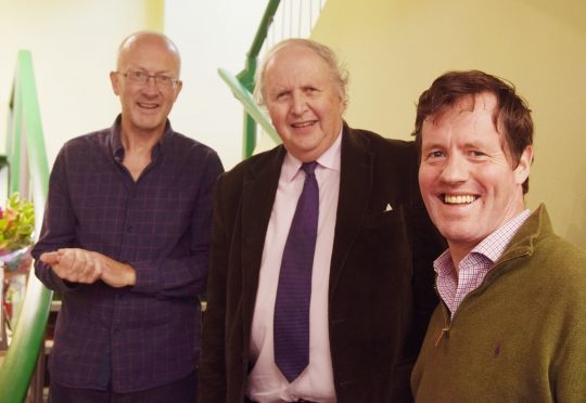 Owners Kevin Ramage (left) and Angus MacDonald with author Alexander MacCall Smith who performed the official opening ceremony. PICTURE IAIN FERGUSON, THE WRITE IMAGE