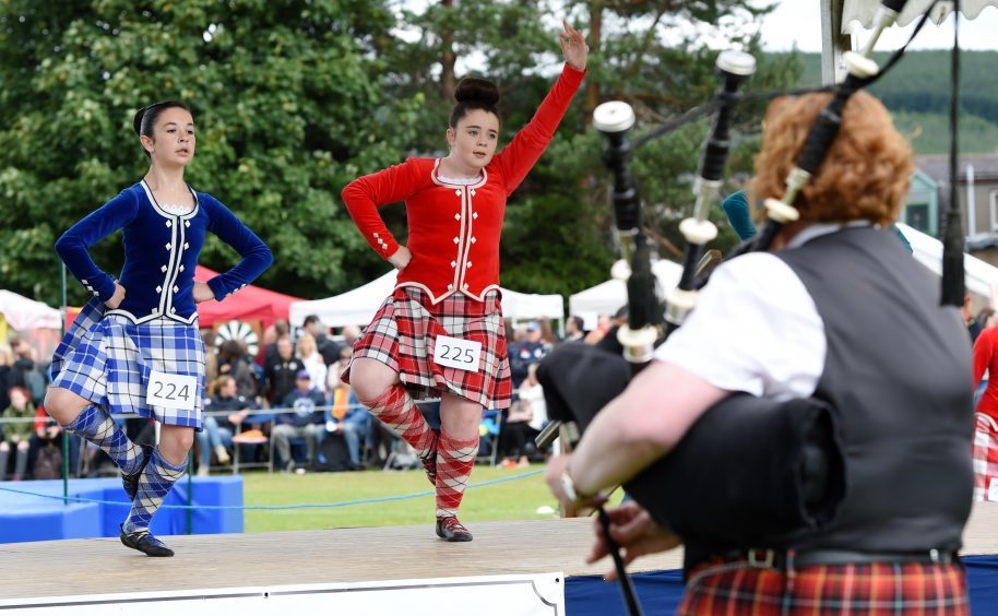 Picture of (L-R) Emma Smart, 12, Alexandrea Andrew, 12, during Highland Dancing.