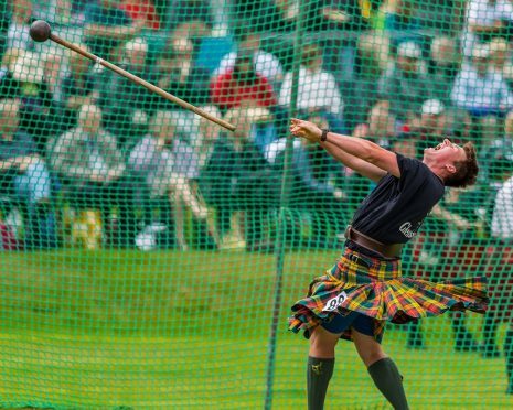 Murdo Masterson on his way to winning the junior heavies competition.