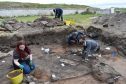 The team carrying out the dig at the Burghead site