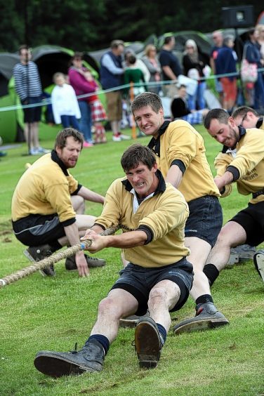 Tug-O-War - The Cornhill Mens Tug-O-War team in action at the games.   
Picture by Kami Thomson