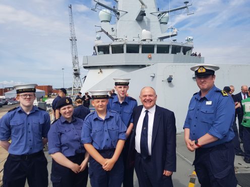 Cadets from Aberdeen's TS Scylla visited HMS Diamond with Lord Provost Barney Crockett
