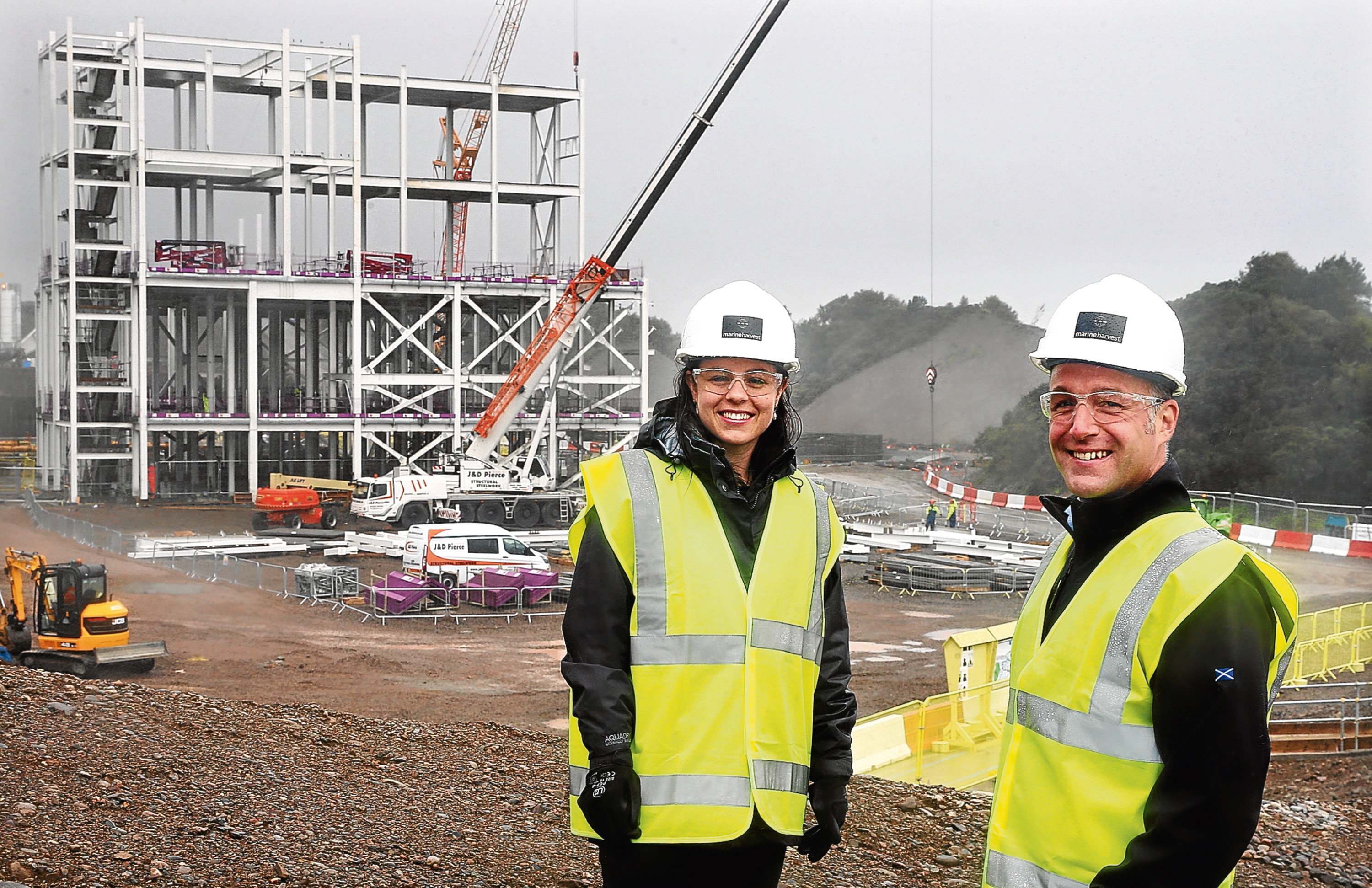 Kate Forbes MSP with Chris Read, Environmental Manager at Marine Harvest