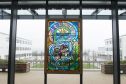 31/03/17 A commissioned stained glass window by artist SHONA McINNESS, dedeicated to the memory of Bailey Gwynne was unveiled at Cults Academy