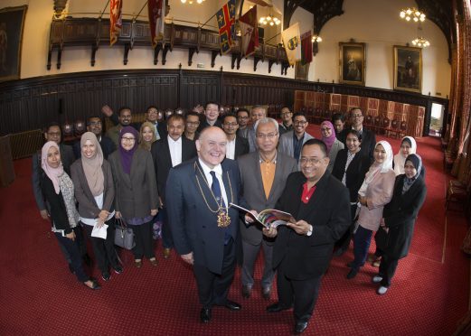 09/08/17, lord provost barney crockett, malaysia, delegation, international,Dato Haji Zainal Abidin, President,Cameron Highland District Council,Haij Norazman, president,Tanah Merah District Council,