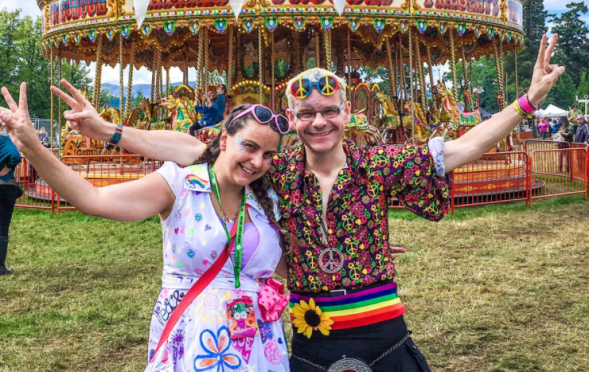 Michael and his sister Linsey photographed at the Belladrum Festival last week