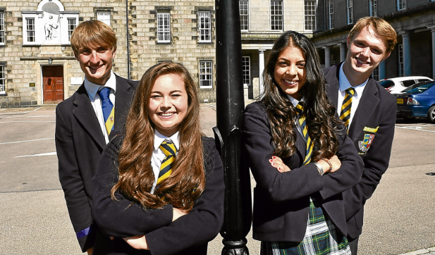 rom left, Rory Rose, Molly Whitehouse, Rhia Badial and Ross Martin at Robert Gordon’s College in Aberdeen