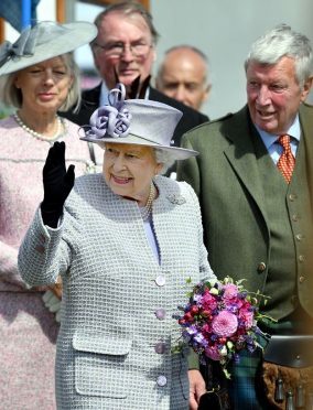 The Queen with Lord Lieutenant James Ingleby at the games.   
Picture by Kami Thomson