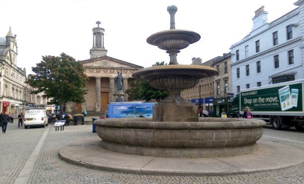 The fountain on Elgin High Street