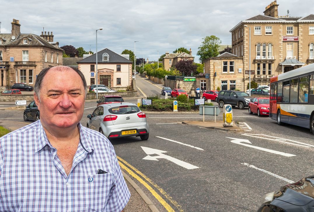 Elgin City South councillor John Divers believes too much traffic uses the Laichmoray roundabout.