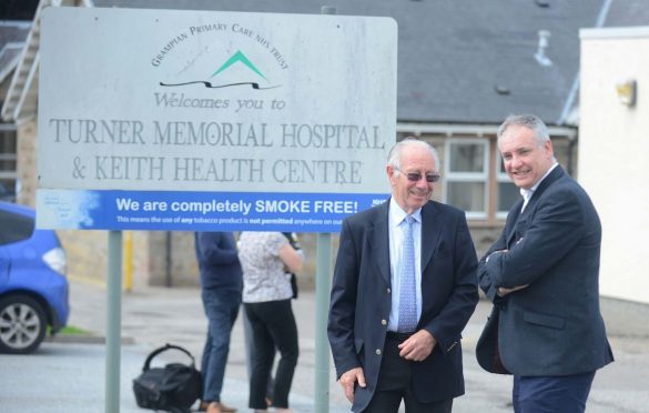 Leon Stelmach, chairman of Keith Health Centre's patient participation group, and Moray MSP Richard Lochhead want new facilities in the town.