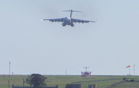 A shipment of enriched uranium leaves Wick bound for the USA via RAF Lossiemouth.