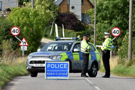 The scene on the  B976 South Deeside Road between the junctions for B993 and the B974.