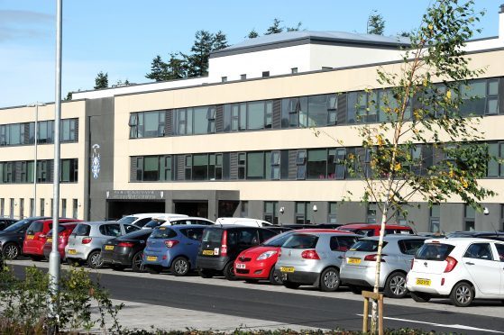 Inverness Royal Academy is closed to pupils due to major flooding. Pic by Sandy McCook