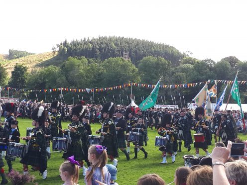 The march of the Lonach Highlanders, at last year's event.