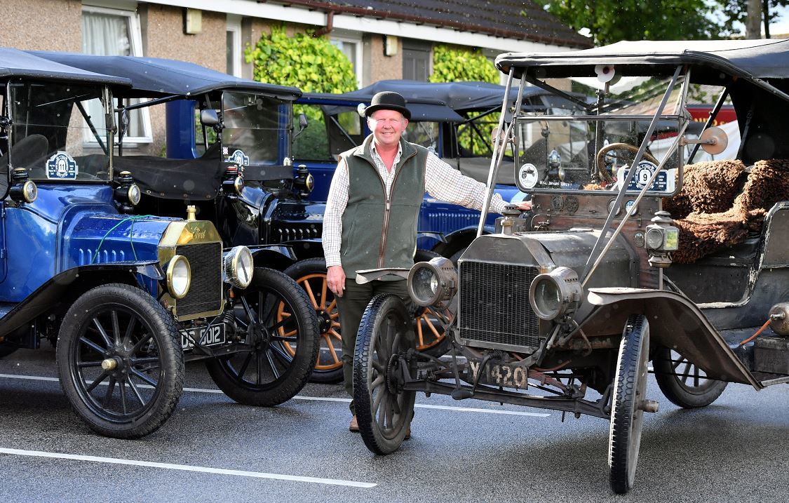 Neil Tuckett with his Model T outside the Strathburn Hotel, Inverurie (Picture: Kami Thomson)