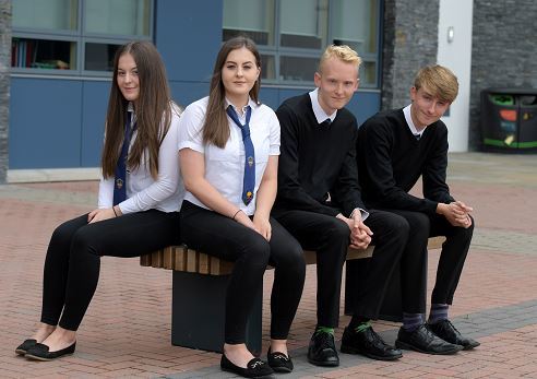 Sisters Erin and Gracie Buchanan with brothers Scott and Calum Cumming.