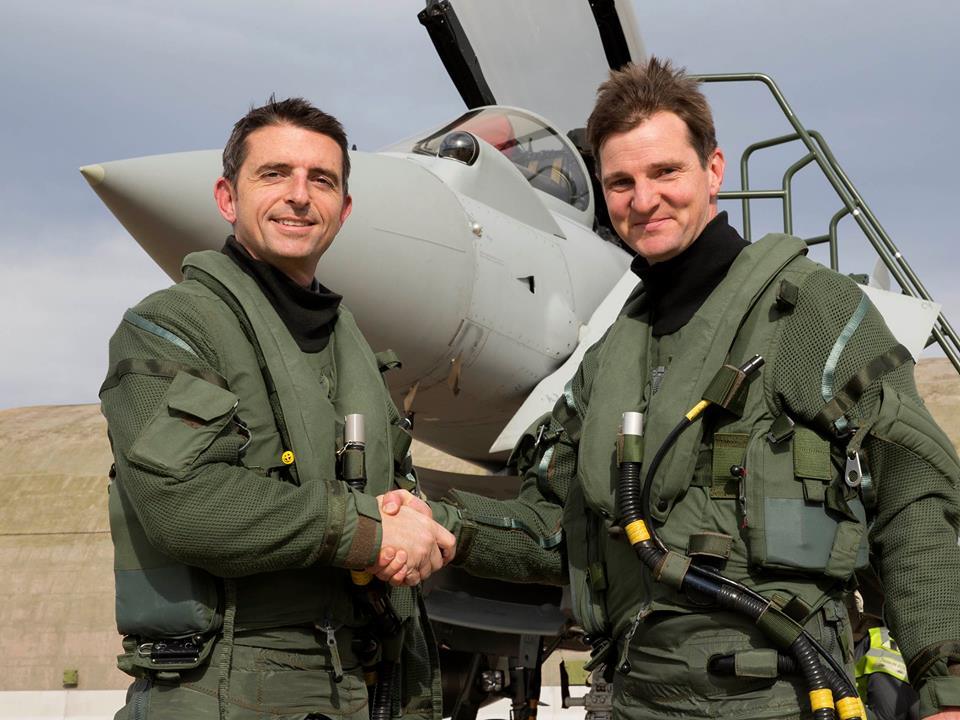 Group Captain Jim Walls, right, has taken command of RAF Lossiemouth from Group Captain Paul Godfrey, left.