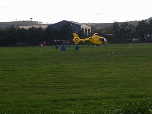 The air ambulance was called to Stonehaven earlier this afternoon