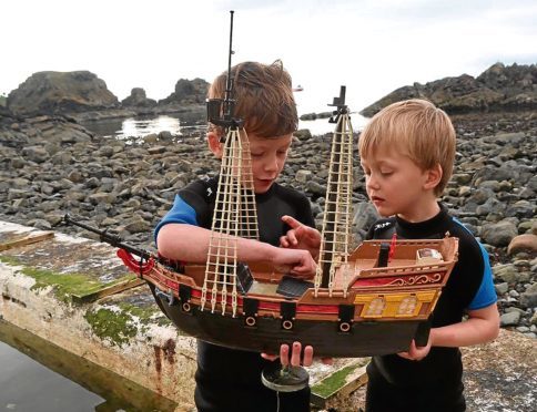 Brothers Ollie Ferguson, eight, and Harry Ferguson, five,