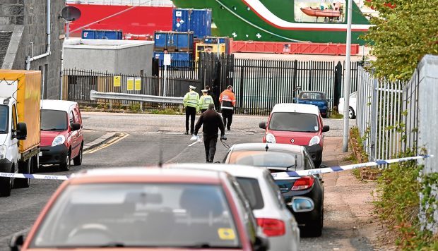 Police activity in Torry - parts of Sinclair Road/Mansfield road was closed.
Picture by COLIN RENNIE   September 11, 2017.