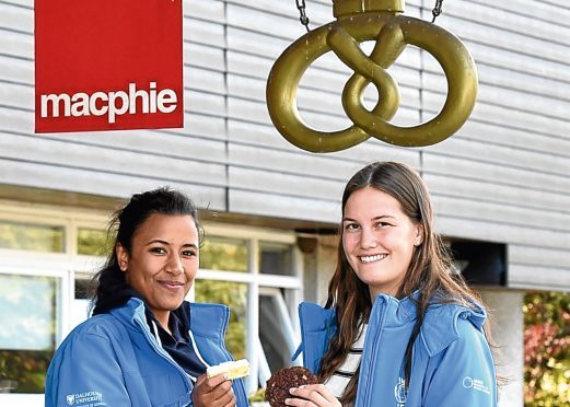 Pictured taking in the scenery and tasting the Macphie cakes are (from left) Jamila Omar and Victoria Dimick. Picture by Colin Rennie.