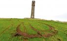 Locator of the damage to the grass at Meethill Tower, Peterhead. 
Picture by Jim Irvine