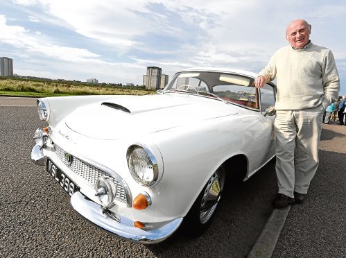 The start of the Kildrummy rally at the Beach Promanade, Aberdeen. In the picture is David Simon, Garlogie, with his 1961 Auto Union, 1000cc SP.  
Picture by Jim Irvine  24-9-17