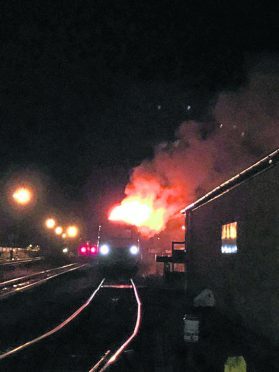 A train on fire between Exeter St Davids and Tiverton Parkway stations. 
Pic courtesy of Devon Live