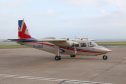 To mark the 50th anniversary of Loganair a gold islander aircraft by Britten-Norman took flight