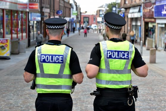 Police on patrol in Peterhead.