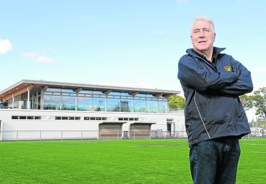 Andy Little, Chairman of the Highland Rugby Club as their new facilities are completed at Canal Park, Inverness yesterday. Pic by Sandy McCook.