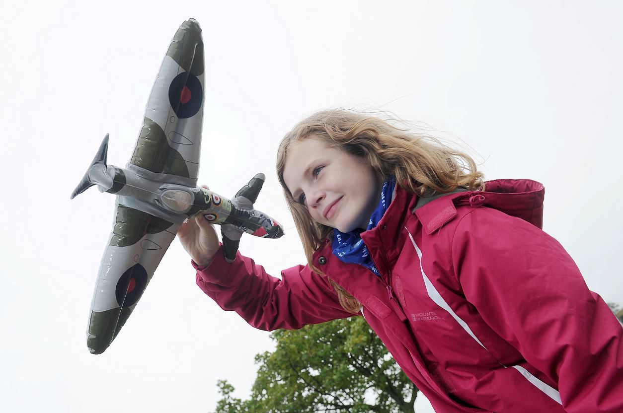 Bishopmill Primary School pupil Amy Simpson learning about flight at RAF Lossiemouth.