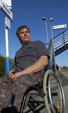Mark Duncan, pictured in 2007, has been campaigning for disabled access at Insch train station since 1997.