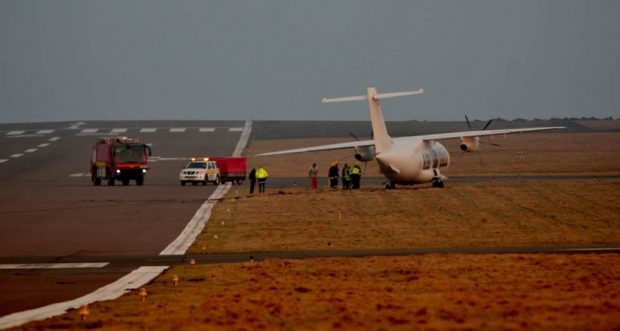 The plane at Sumburgh Airport