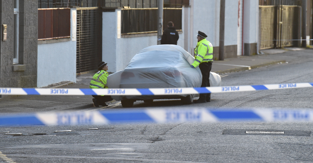 Police sealed off an area of Sinclair Road after the incident on Monday.