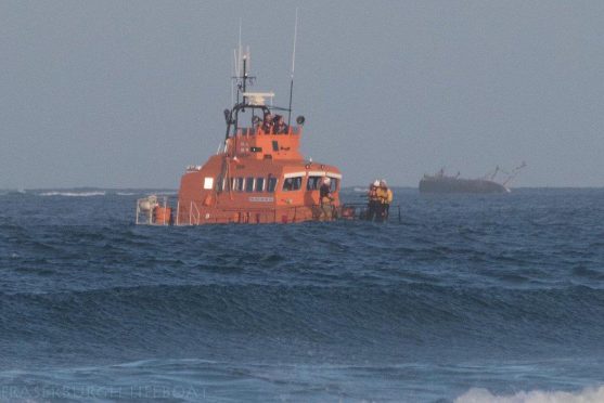 Lifeboats in action