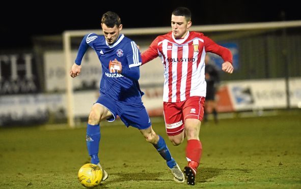 Lossie's Ryan Farquhar and Formartine's Scott Barbour.