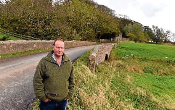Local farmer James Duthie is concerned about the possible damage to Piergersie Bridge near Foveran Church which is on the diversion route to the village, due to the AWPR work.
Picture by Kami Thomson