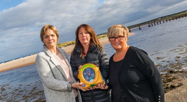 l-R Yvonne Murray, Sandra McKandie - Keiran Legacy and Mo Garden of Lossiemouth Community Council