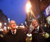 Deputy First Minister John Swinney and President Alan Campbell at the torch procession. Pic by Sandy McCook