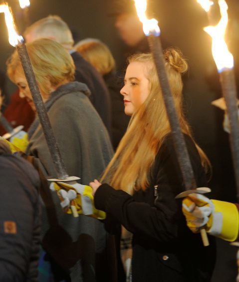 The annual torchlight procession along Fort William High Street to the Nevis Centre