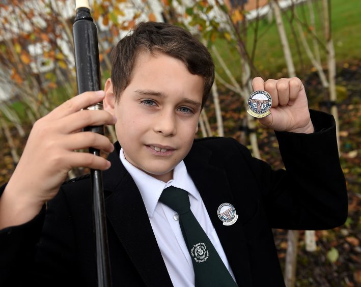 Hector Finlayson of Kyle, a gold medal winner in the Junior Chanter competitions.