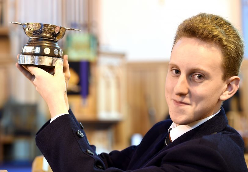 Ruairidh Gray of Sgoil Lionacleit, winner of the Skelmorlie and District Highland Association Quaich for Solo Singing.