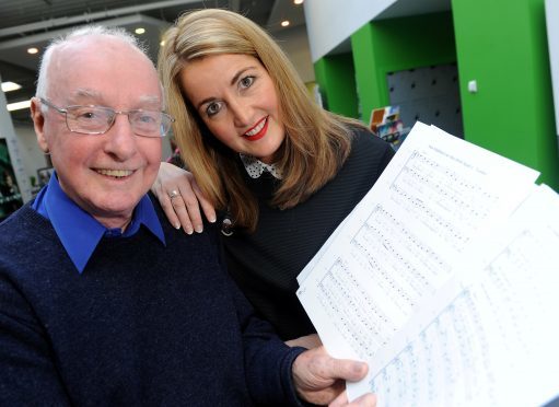 Stalwarts of the Dingwall Gaelic Choir, Hamish Menzies and daughter Kirsteen. Picture by Sandy McCook.