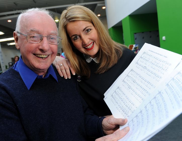 Stalwarts of the Dingwall Gaelic Choir, Hamish Menzies and daughter Kirsteen.
