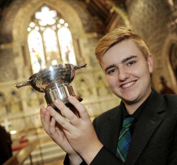 Ryan Johnston of Bowmore on Islay, winner of the Highland Society of London Trophy for Solo singing.