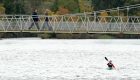 Robert Phillips of Inverness who commutes in to the city daily by canoe. Picture and video by Sandy McCook.
